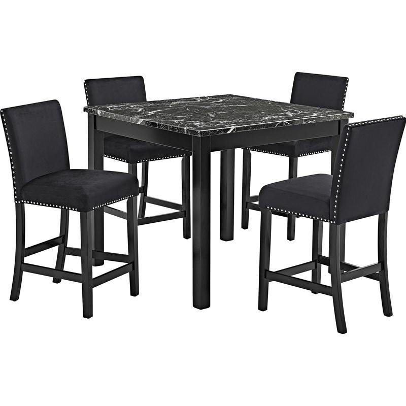 Lennon 5-Piece Standard Height Dining Set - Black