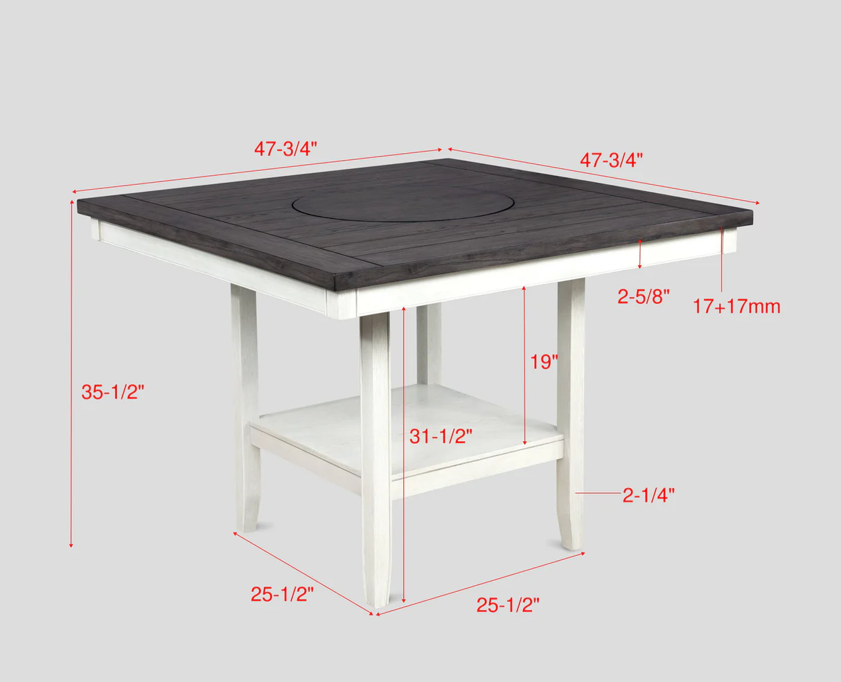 Fulton Counter Height Table - Chalk Grey