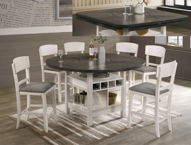 Conner 5 Piece Counter Height Dining Set - Chalk / Grey