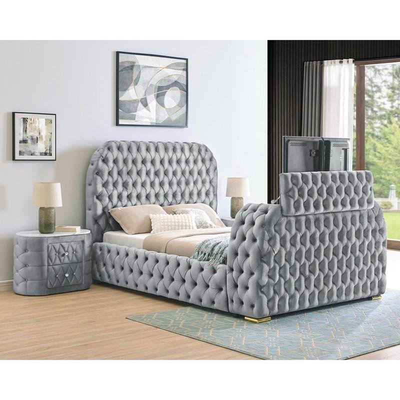 Natalia 5115GY King Bed Grey