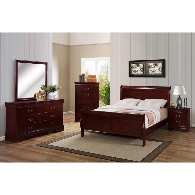 Louis Philip B3850 Queen 7 Piece Set - Cherry
