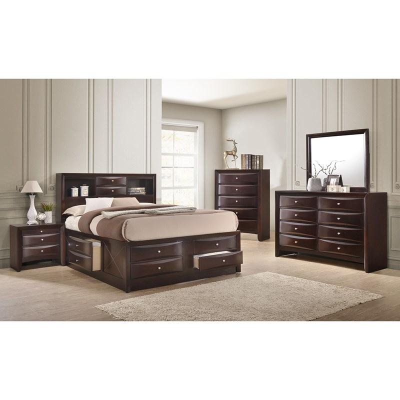 Emily B4265 6 Piece King Bookcase Bedroom Set