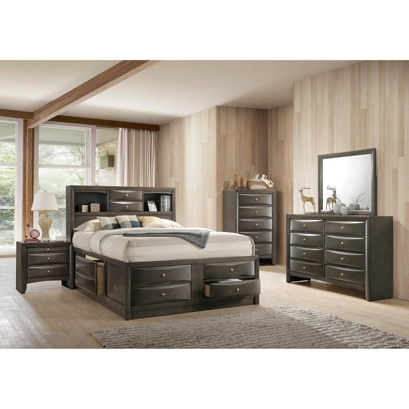 Emily B4275 6 Piece King Bookcase Bedroom Set