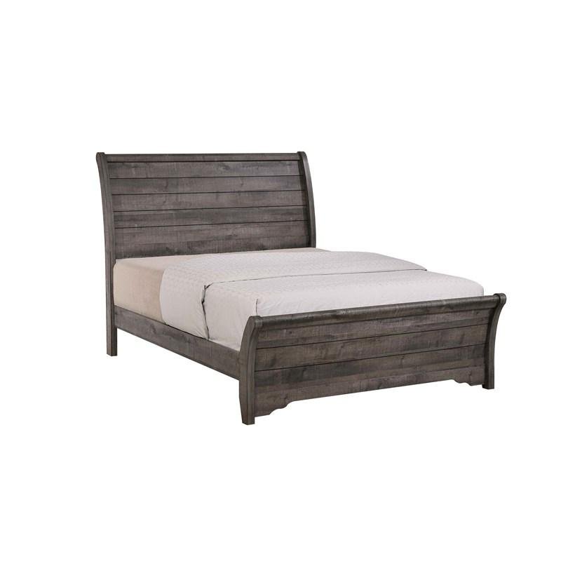 Coralee B8100 King Bed Grey/Brown