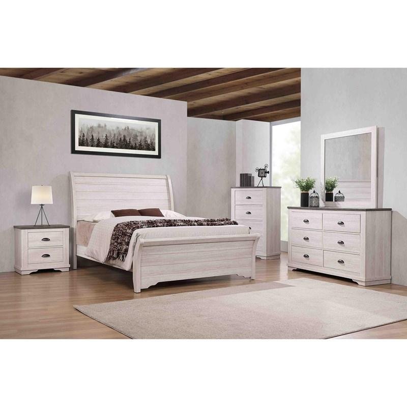 Coralee B8130 Queen 7 Piece Set - Grey/Chalk