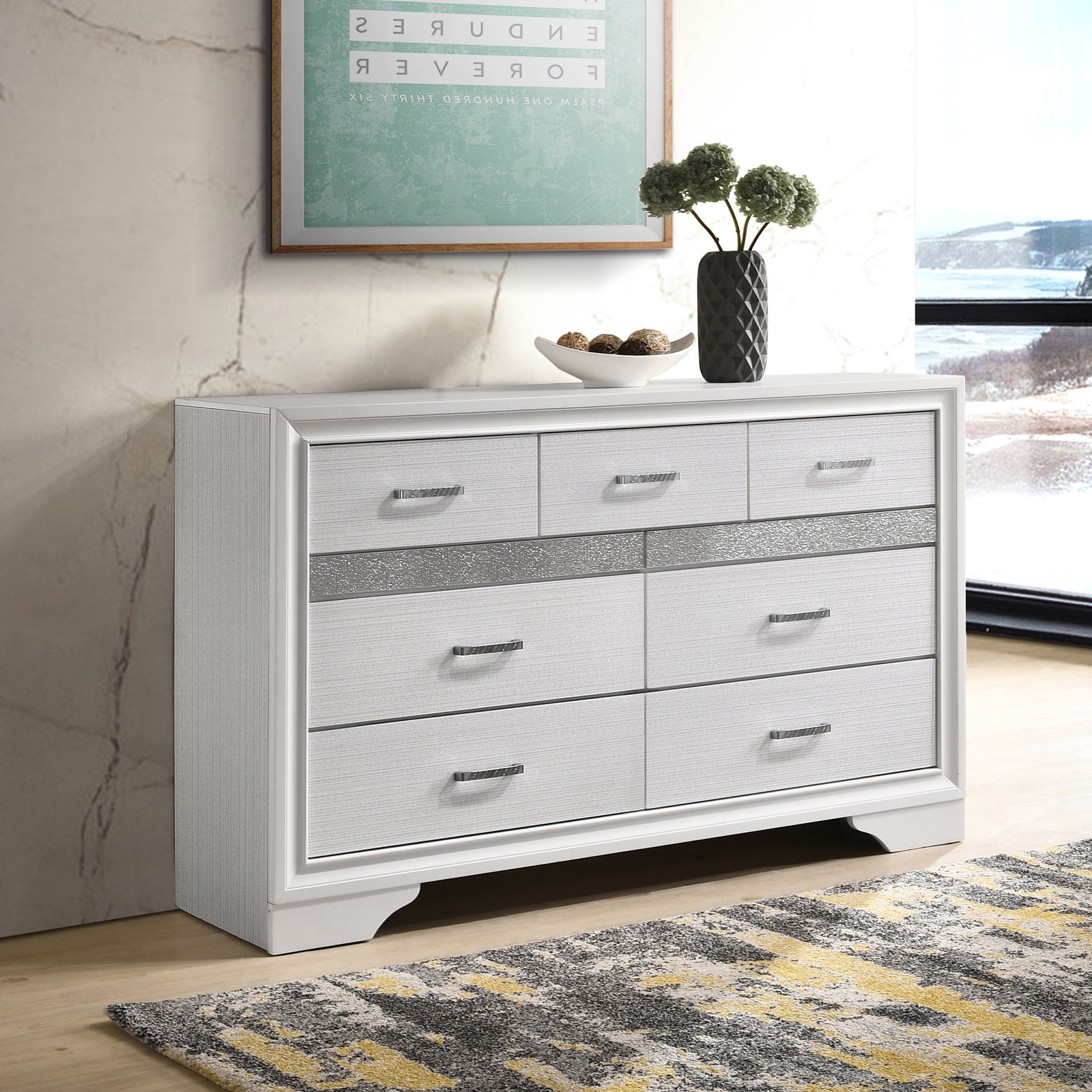 Miranda 9-drawer Dresser White