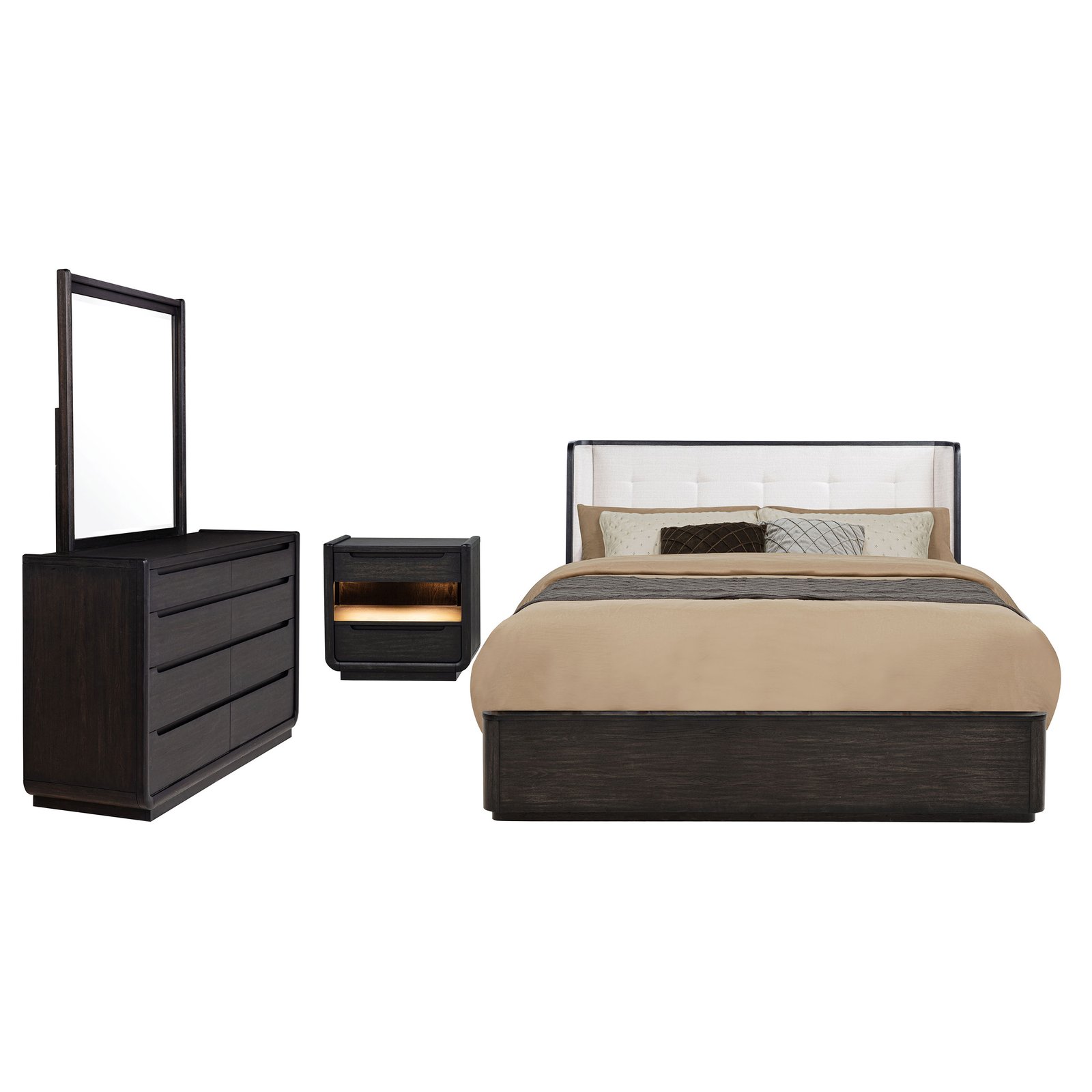 Leandro 4-piece California King Bedroom Set Burnished Black