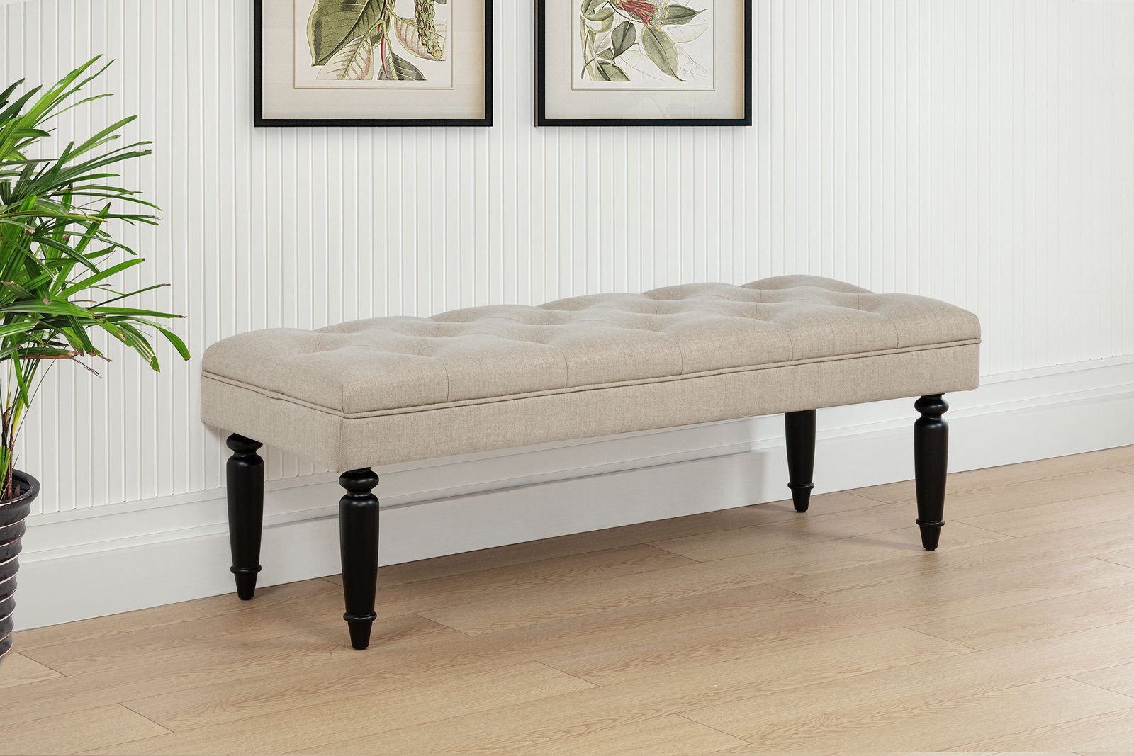 Marsha 52-inch Upholstered Entryway Accent Bench Latte
